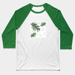 Autumn fall green greenvibes on white tropical palm leaves Baseball T-Shirt